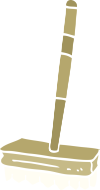 Bir insan tarafından çizilmiş düz renkli çizim fırçası