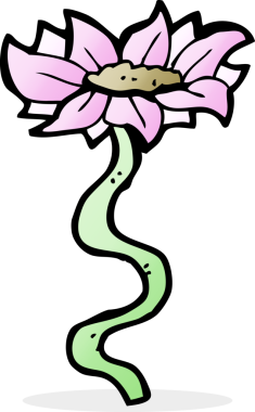 Bir insan tarafından çizilmiş karikatür çiçeği