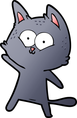 Bir insan tarafından çizilen çizgi film kedisi.