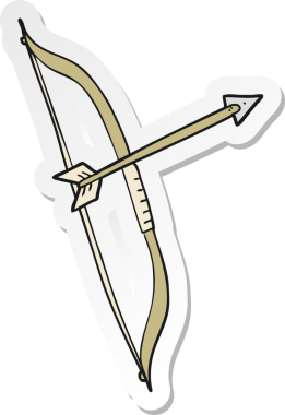 Bir insan tarafından çizilmiş ok ve yay çıkartması.