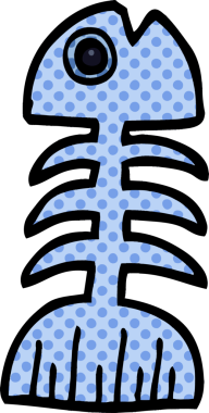 bir insan tarafından çizilmiş karalama balık kemikleri