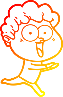 Bir insan tarafından çizilmiş heyecanlı bir adamın sıcak çizgi çizimi