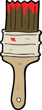 Bir insan tarafından çizilmiş karikatür fırçası.