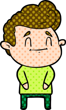 Bir insan tarafından çizilmiş mutlu çizgi film adamı.