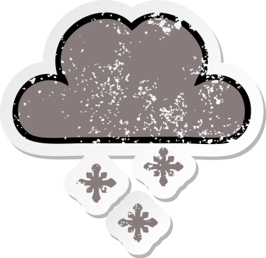 Bir insan tarafından çizilmiş fırtına bulutu gibi tatlı bir karikatür çıkartması.