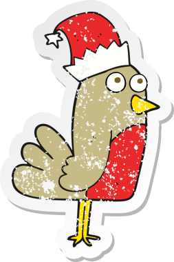 Bir insan tarafından çizilmiş bir karikatürün gerilimli retro etiketi.