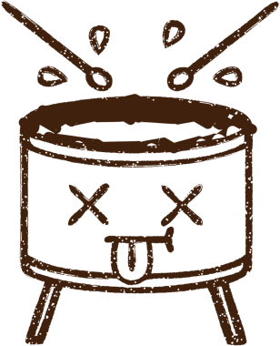 Yenilmiş Davul Kömürü Bir insan tarafından çizilmiş