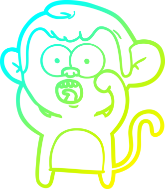 Bir insan tarafından çizilmiş bir çizgi filmin soğuk gradyan çizimi.