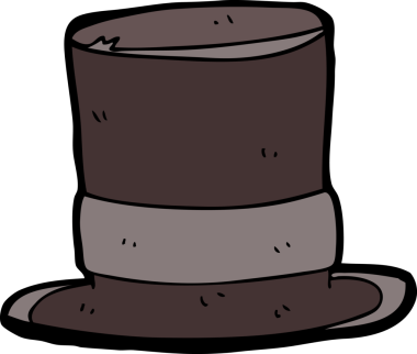 Bir insan tarafından çizilmiş silindir şapka.