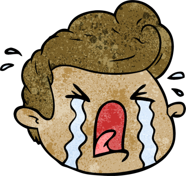 Bir insan tarafından çizilmiş ağlayan çocuk.