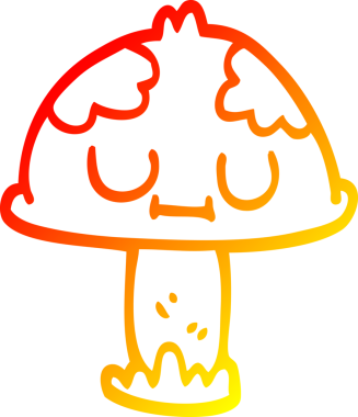 Bir insan tarafından çizilen zehirli zehirli mantar çizgi çizimi