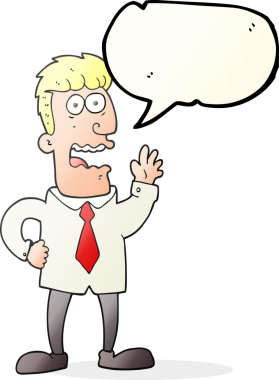 Bir insan tarafından çizilmiş serbest konuşma balonu karikatürü işadamı