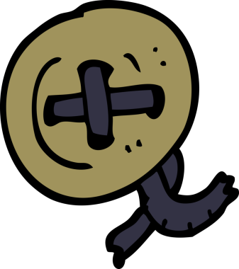 bir insan tarafından çizilmiş karalama düğmesi