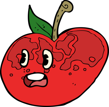 bir insan tarafından çizilmiş elma karikatürü