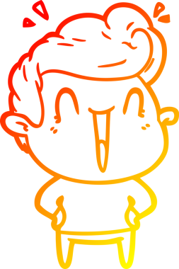 Bir insan tarafından çizilmiş, heyecanlı bir çizgi film çizimi.