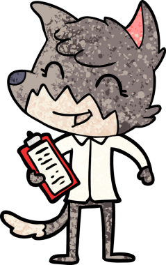 Bir insan tarafından çizilmiş mutlu çizgi film tilkisi.