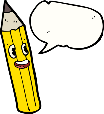 Bir insan tarafından çizilmiş konuşma baloncuklu karikatür kalem.