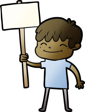 Bir insan tarafından çizilmiş mutlu çocuk çizgi filmi.