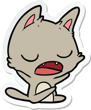 Bir insan tarafından çizilmiş konuşan kedi karikatürü.