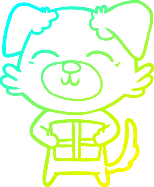 Bir insan tarafından çizilmiş bir karikatür köpek çizimi.