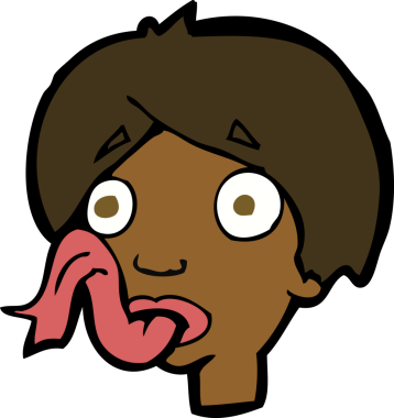 Bir insan tarafından çizilmiş bir çizgi film kafası.