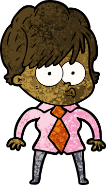 Bir insan tarafından çizilmiş karikatür kadın.