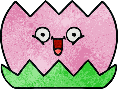 Bir insan tarafından çizilmiş nilüfer çiçeğinin retro grunge deseni.