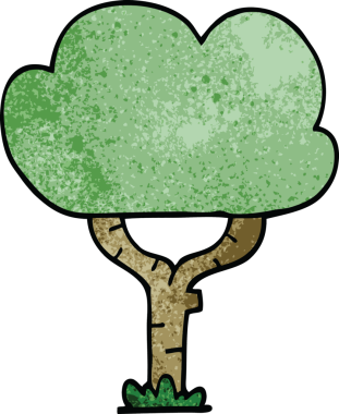 Bir insan tarafından çizilmiş karalama ağacı.