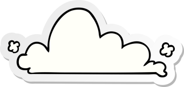 Bir insan tarafından çizilmiş beyaz bir bulutun el çizimi karikatürü.