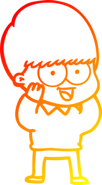 Bir insan tarafından çizilmiş mutlu çizgi film çocuğu çizimi.