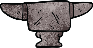 Bir insan tarafından çizilmiş ağır eski bir örs karalaması.