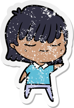 Bir insan tarafından çizilmiş karikatür bir kadının sıkıntılı çıkartması.