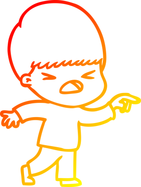 İnsan tarafından çizilmiş bir çizgi filmin sıcak gradyan çizimi.