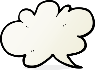 Bir insan tarafından çizilmiş serbest çizim karikatür bulutu konuşma balonu