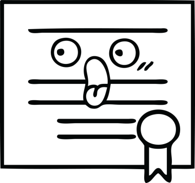 Mezuniyet diplomasını çizen çizgi bir insan tarafından çizilmiş.