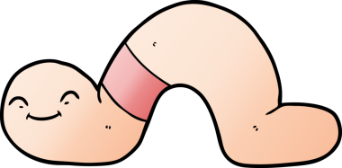 Bir insan tarafından çizilmiş bir solucan.