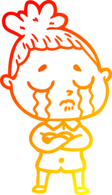 Bir insan tarafından çizilmiş, ağlayan bir karikatür çizimi.