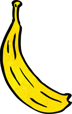 Bir insan tarafından çizilmiş karalama sarı muz