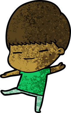 Bir insan tarafından çizilmiş kendini beğenmiş bir çocuk.