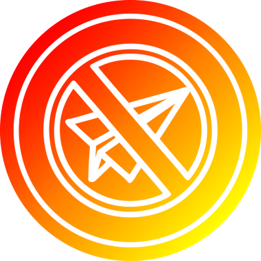 Kağıt düzlem dairesel simgeyi bir insan tarafından çizilmiş sıcak gradyan bitiş ile yasakladı