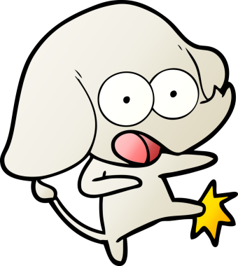 Bir insan tarafından çizilmiş şirin bir fil.