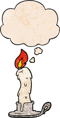 bir insan tarafından çizilmiş grunge desenli düşünce baloncuklu çizgi film mumu