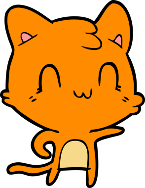 çizgi film mutlu kedi bir insan tarafından çizilmiş