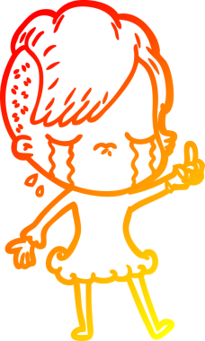 Bir insan tarafından çizilmiş, ağlayan bir çizgi film çizimi.