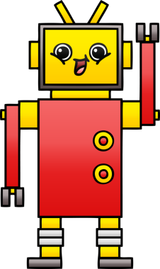 Bir insan tarafından çizilmiş bir robotun gölgelenmiş çizimi