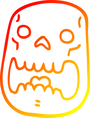 Bir insan tarafından çizilmiş bir cadılar bayramı kafatası çizgi çizimi.