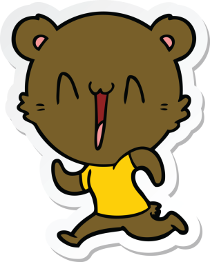 Bir insan tarafından çizilmiş koşu ayısının çıkartması.