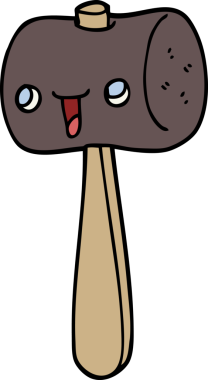 Bir insan tarafından çizilmiş bir çekiç.