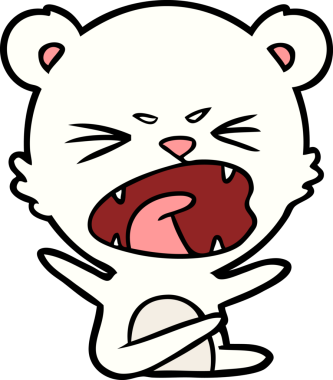 Bir insan tarafından çizilmiş kızgın kutup ayısı çizgi filmi.