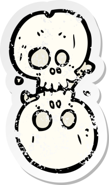 Bir insan tarafından çizilen cadılar bayramı kemik numarasının gerilimli yapıştırması.